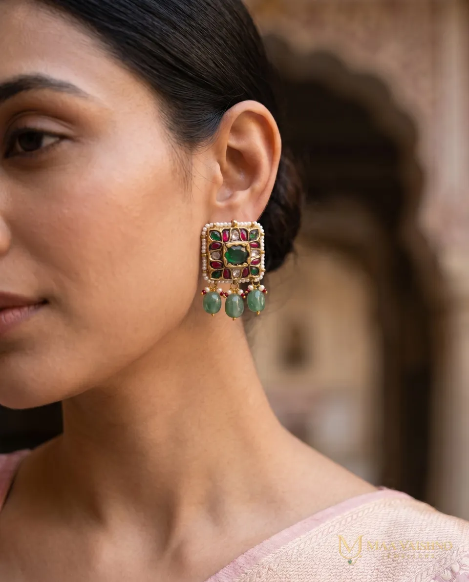 22kt Gold Polki Pratash Earrings — product photograph