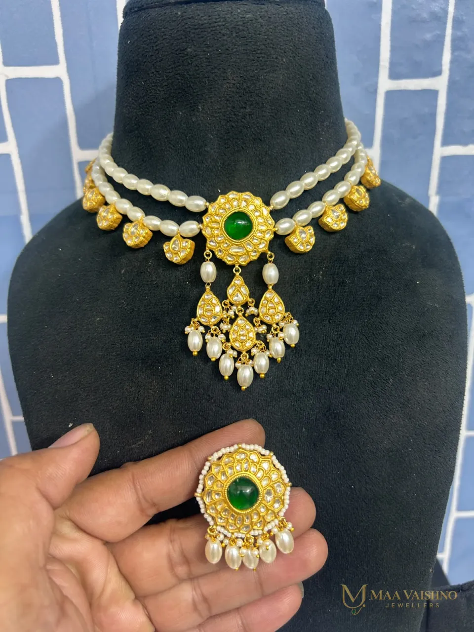 Drop Jewellery Set — Thappa Jewellery Set in gold sheet