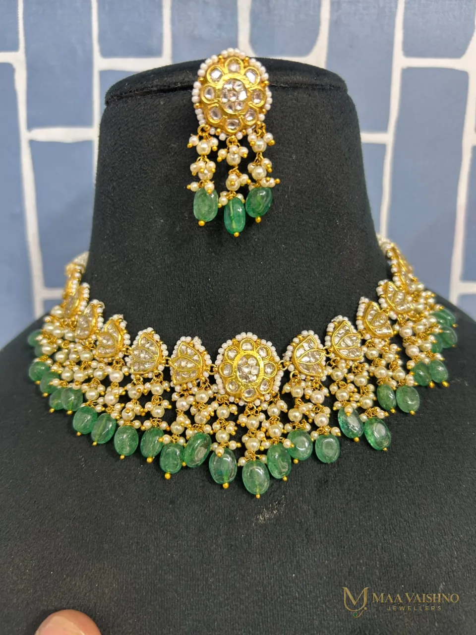 Polki Jewellery Set — Thappa Polki Set in gold sheet