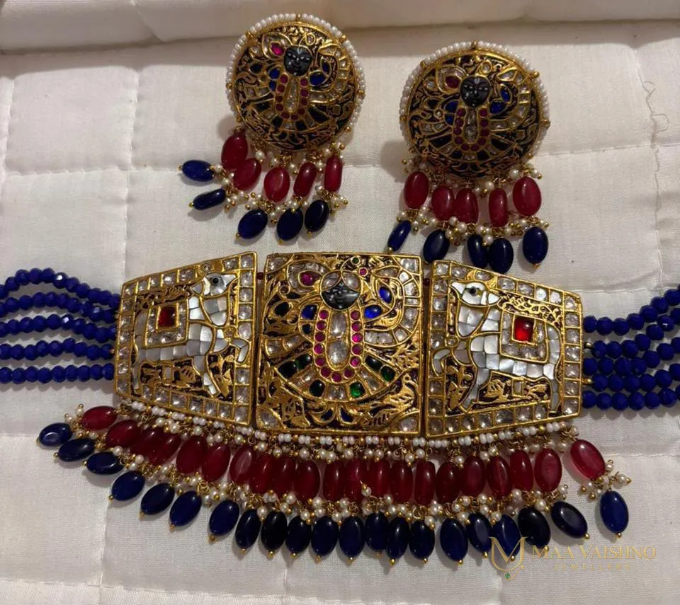 Shree Nath Ji Choker Set — Thappa Choker in gold sheet