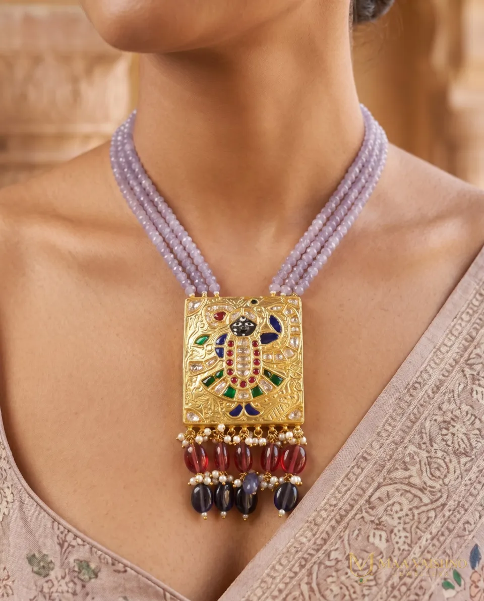 22kt Gold Polki Shreenathji Pendant — product photograph