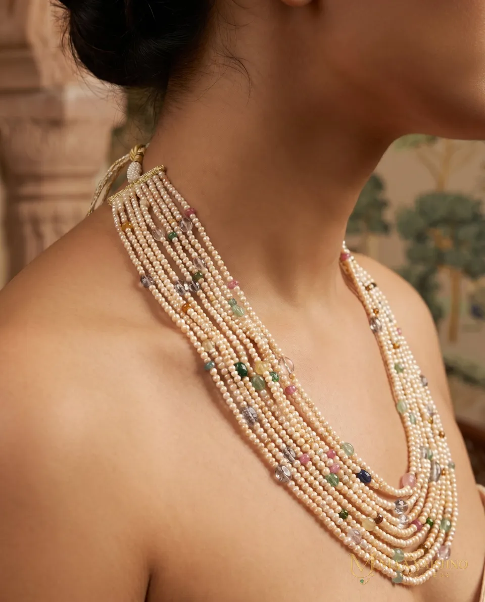 22kt Gold Polki Pearl Mala — product photograph