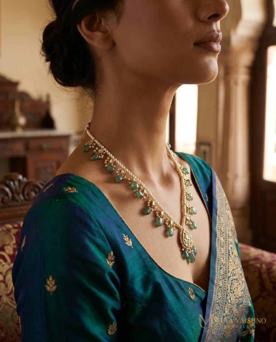 22kt Gold Polki Ek Lada Necklace — product photograph